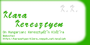 klara keresztyen business card